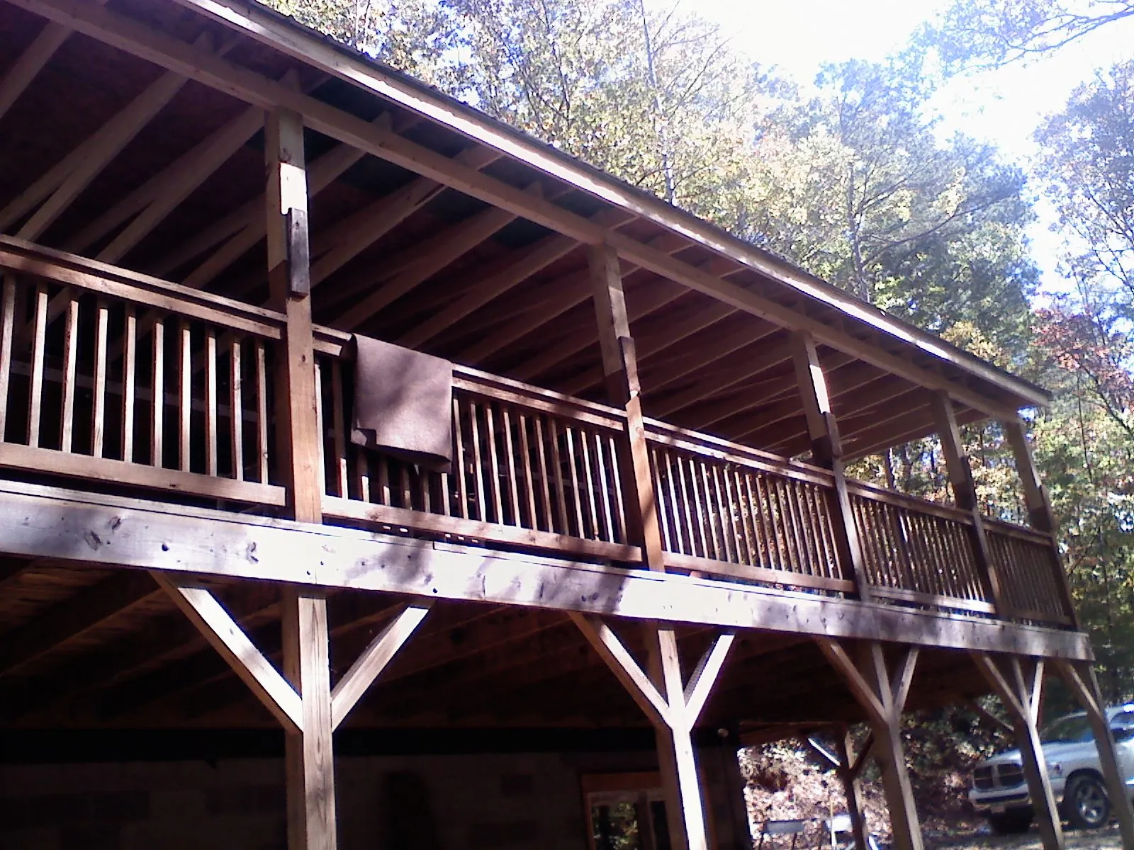Timber framing under a new elevated porch and deck — Roof Leak Repair in Martville by Roofing Brothers